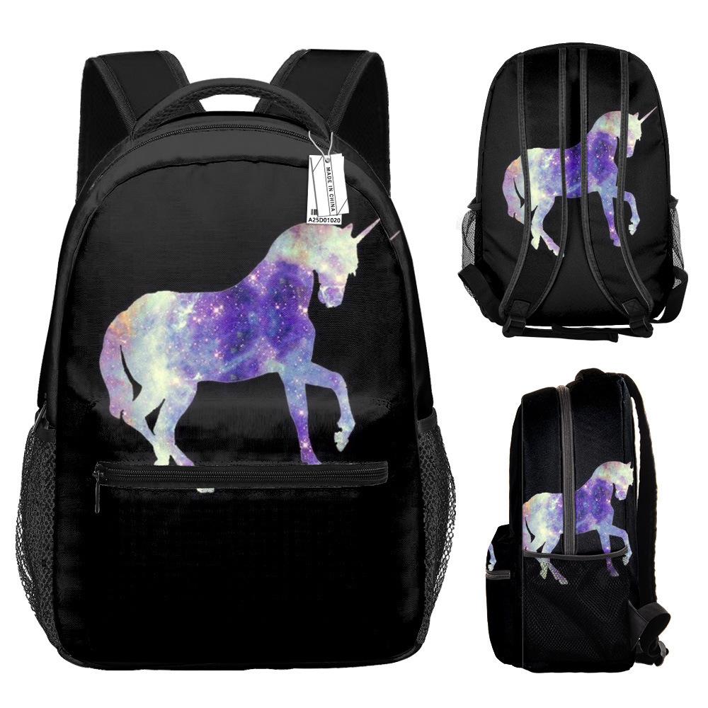 Classic Kpop Youthful School Bags Unisex Cool Unicorn Travel Bags 3D Print Oxford Waterproof Notebook Shoulder Backpacks