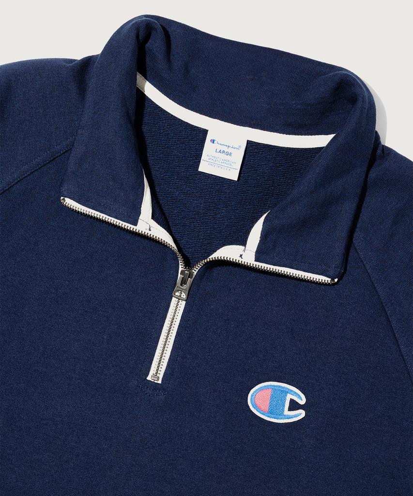 CHAMPION Heritage Logo Loose Fit Half Zip Navy