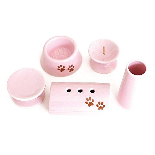Rainbow Bridge Buddhist Altar Set with Footprints, 5-Piece Set, Pink, Pet Memorial Goods, Pet Loss Memorial, Pet Buddhist Altar Set, Pet Altar, Rainbo