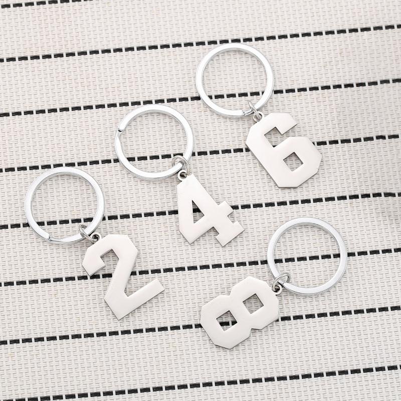 Creative and Unique New Digital Stainless Steel Key Ring Charms – Minimalist Digital Keyrings