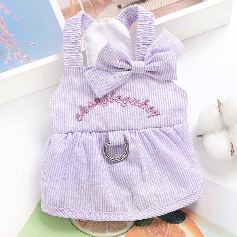 Pet Small Dog Bichon Dog Clothes Bow Princess Skirt 2025 Spring and Summer Thin