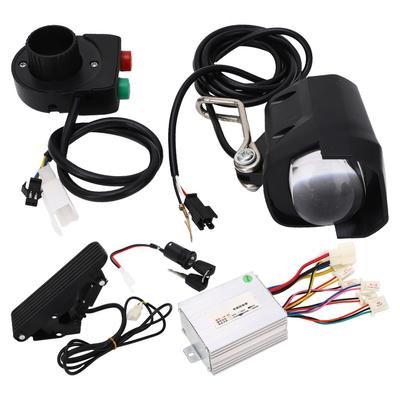 Kit Contrôleur Vélo Électrique 48V 500W Pédale Accélérateur Kit Interrupteur Phare Vélo Kit de Conversion