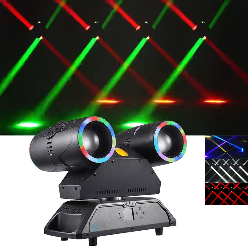 LED 400W RGBW Beam Double Head Golden Hoop Moving Head Light DMX Stage Staining Flash Effect Lights DJ Show Party