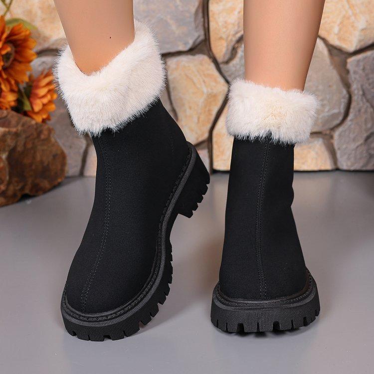 Fashion Comemore 2025 Winter New Comfortable Snow Boots Warm Cotton Back Zipper Shoes for Women Casual Thick Bottom Female Short Botines