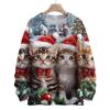 Women's Fashion Round Neck Casual Long Sleeve Christmas Cute Printed Woolen Knit Top