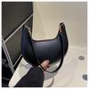 Retro-Stil Kunstleder Halbmond-Schultertasche für Damen Minimalistische Crossbody-Handtasche KTB