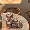 Collectible Russian Nesting Dolls 10pcs Wood Matryoshka Babushka Set Handpaint Stacking Doll Folk Arts Festival Ornament