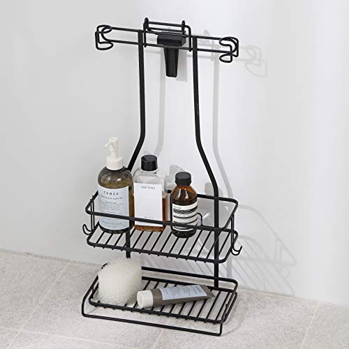 Pearl Metal Shower Rack, 2-Tier, Bath Storage, Limited Edition, Black, BLKP, AZ-5078, Product Dimensions: Approx. 27.5cm W X 14.5cm D X 50cm H