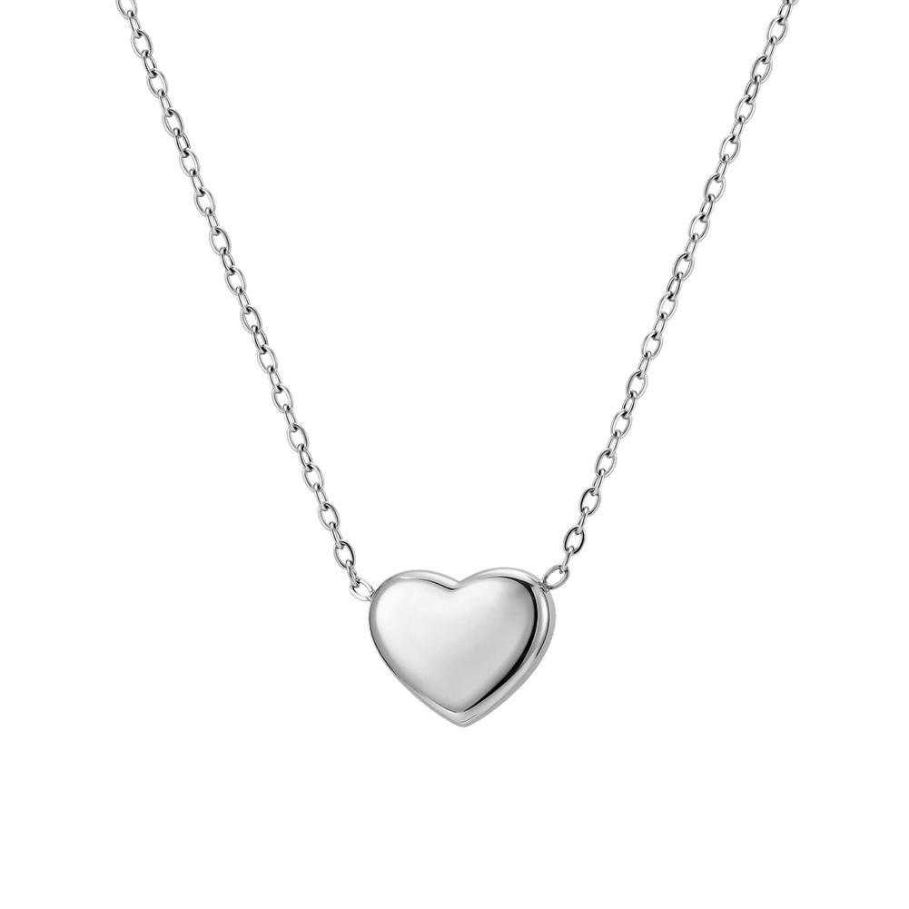 EFFIE QUEEN 18K Gold Plated Heart Necklace Stainless Steel Heart Pendant Choker Chain Texture Trendy Jewelry Waterproof STKN20