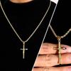 Trendy Stainless Steel Holy Cross Twist Chain Exquisite Crucifix Pendant Hypoallergenic Versatile Rope Chain Easter