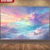 2D Plane, 2D Plane - 2D Plane Banner, 1 Piece of Polyester Fabric Background Cloth, Pastel Rainbow cloudsDJH
