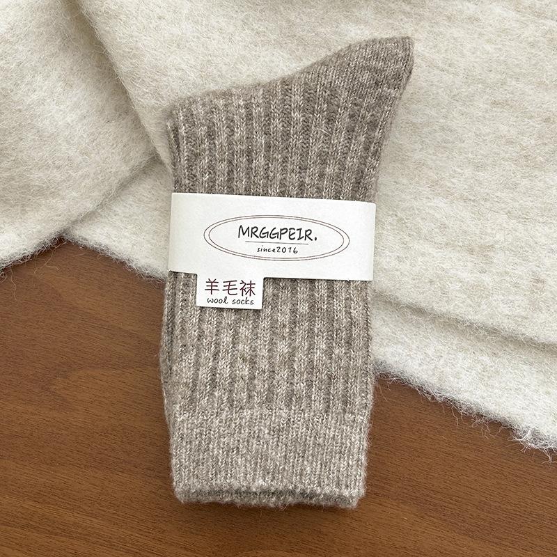 Wool Socks Children'S Season Warm Maillard Stacking Socks Fleece Thickened Cashmere Stockings Winter Tube Socks Women