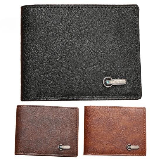 Herren Geldbörse Kunstleder Einfarbig Vintage Große Kapazität Mehrere Fächer Tragbar Faltbar Münzfach Aufbewahrung Geldbörse Karte Erwachsener Sex Wear CLE