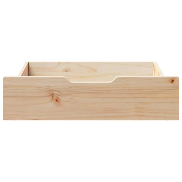 Tiroirs sous le lit avec roulettes 2 pcs 65x55x16 cm pin massif