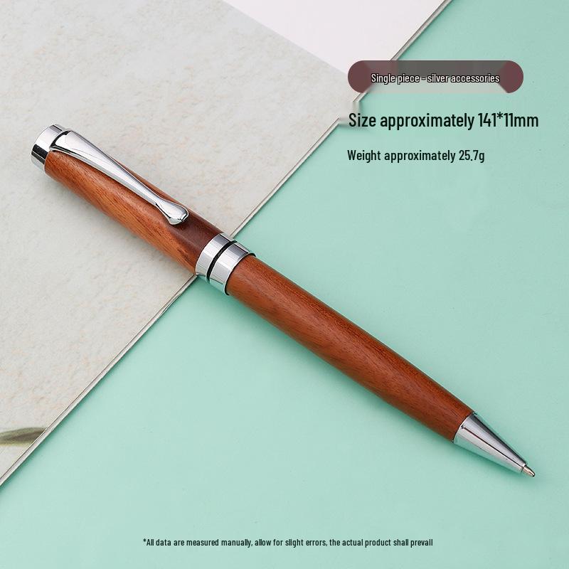 Retro Brass & Wood Twist Ballpoint Pen - Medium Oil for Signature & Business Gifts