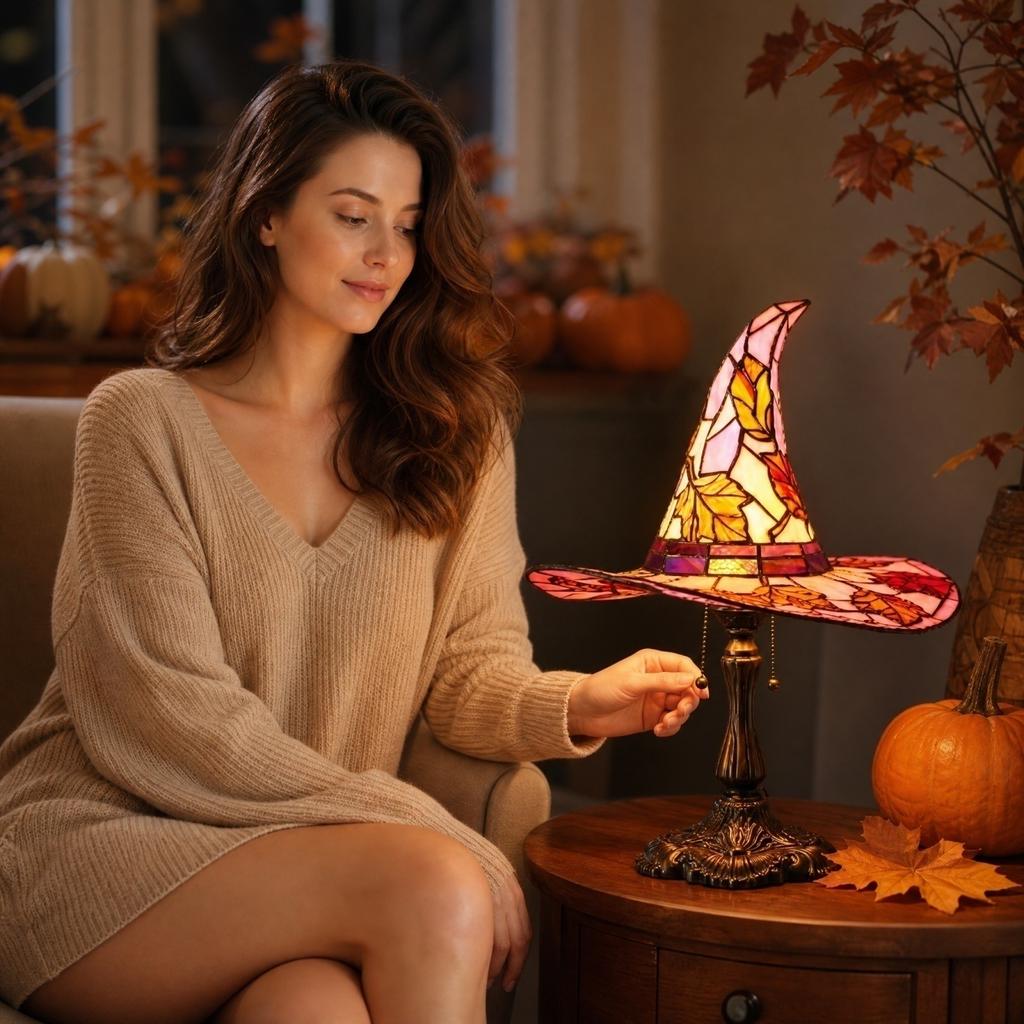 Halloween Witch Night Light with USB Plug for Home Decor
