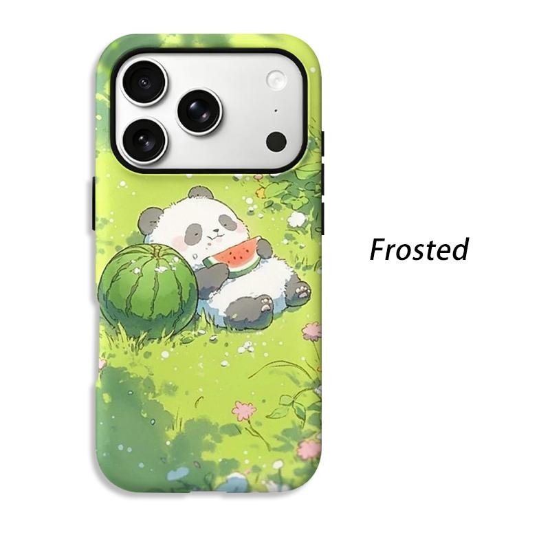 Refreshing Summer Panda Melon Graphic Art Film Aesthetic Protective Shockproof Bumper Phone Case Cover For iPhone 13 14 15 16 17 Pro Max Plus