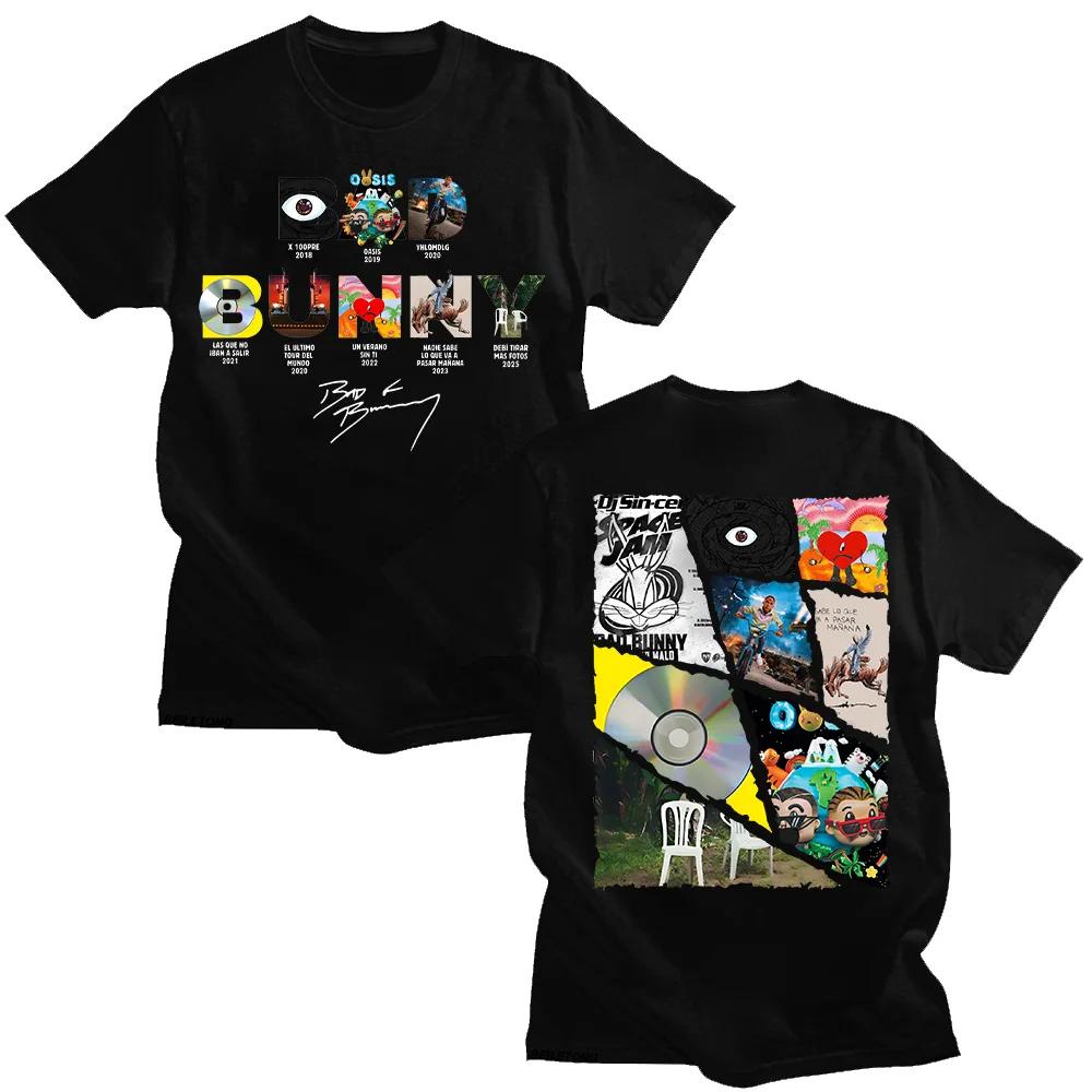 Bad Bunny 2026 Nuovo bestseller Uomo 100% Cotone Y2k Stampa Grafica Album stile hiphop Maglietta Donna Estate hawaiana lusso Maglietta