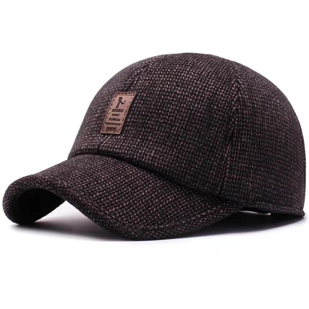 Men's Winter Warm Leather Baseball Cap with Ear Protection
