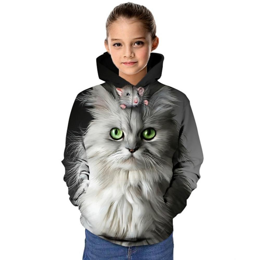 Children's Fashionable Printed Hooded Sweatshirt Casual Sportswear
