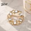 Formal Outfit Embellishment Women Rhinestone Hollow Wreath Brooch Dainty Decorative Badge Brooch Pin Sweater Cardigan Coat Dress Jewelry Accessories