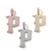 Nuovo Pendente Lettera P Grande 10 cm Stile Europeo Americano alla Moda Ottone Intarsiato con Zirconi Stile Hip-hop Collana Placcata Oro 18K
