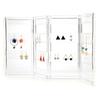 Foldable 4-Panel Jewelry Holder Earrings Display Stand Ear Studs Storage Rack   (Black)