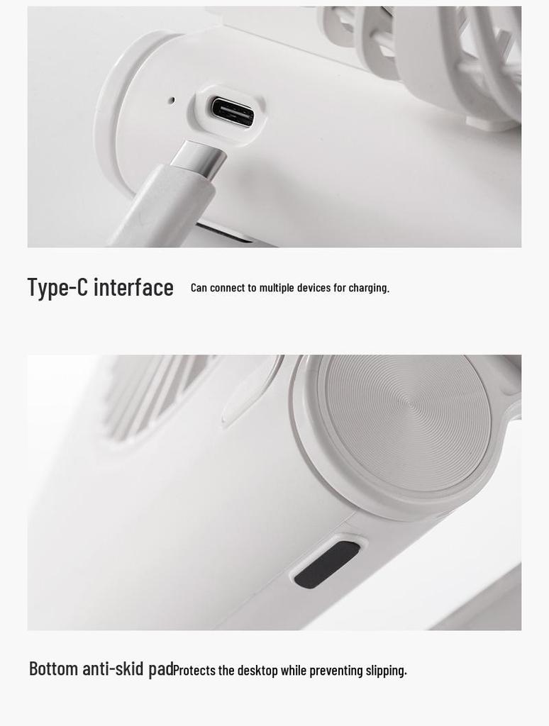Slim USB Rechargeable Mini Desktop Fan