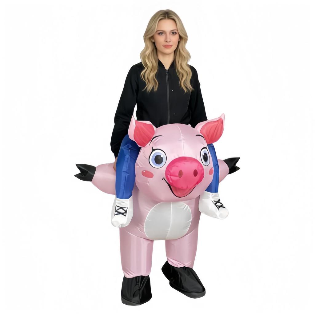 Unisex Pink Pig Inflatable Costume for Festivals and Stage Performances