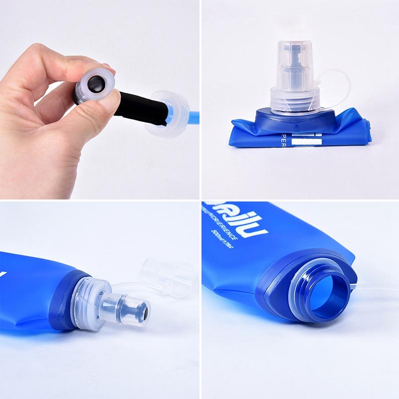 250/500ml Outdoor Water Bottle Running Cycling Storage Water Bag Foldable Small Kattle with Straw TPU Water Bags Drinkware