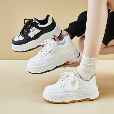 Grof Platform PU Leer Sneakers voor Dames Casual Ademend Lichtgewicht Wandelschoenen Dames Comfortabele Antislip Buitenwerk Tennis Sneakers