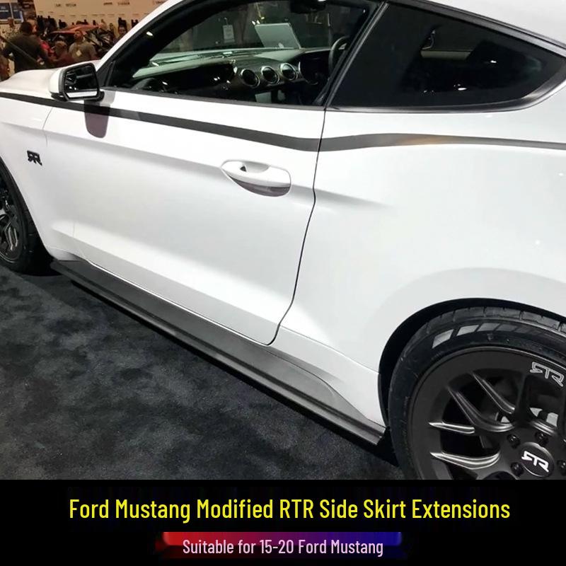 Compatible Ford Mustang 2015-2023 RTR Side Skirt Decorative Strips, Injection Molded PP