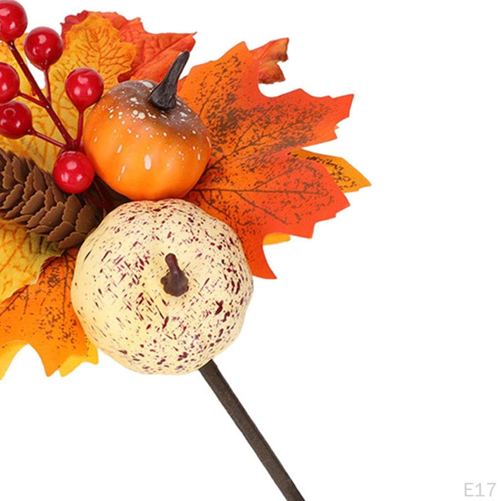 Artificial Maple Branches Vine Foliage with Pumpkin DIY Halloween Decor Kitchen Festival Table