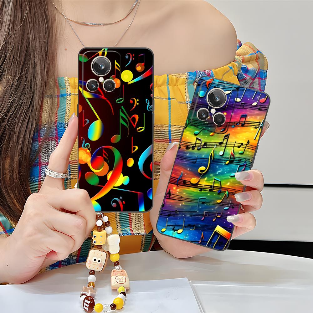 Musical Note Staff Mobile Phone Case for Realme 15 14 13 12 11 10 9 Pro Plus T I Lite 5G Colorful Printing Cover Cover Luxury