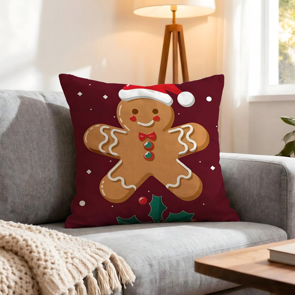 Doll Adorable Ginger Bread Cushion Cover 1Pcs Decorative Covers Soft Cushion Case For Sofa Couch Decor 40X40 45X45 Pillowcases