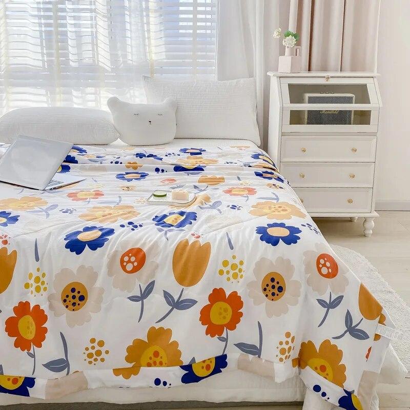 Japonská tenká prošívaná letní chladivá deka Domácí textil Queen Double Quilted přikrývka Měkká lehká prošívaná deka s klimatizací