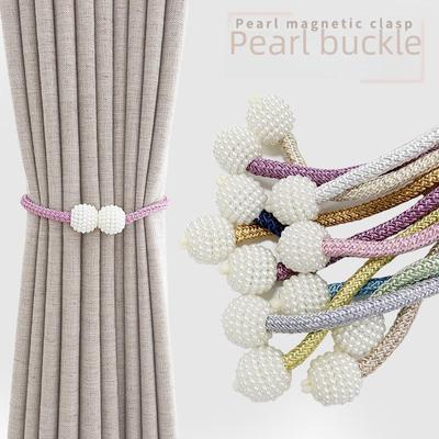 Creative Punch-Free Pearl Buckle Curtain Tiebacks - Simple and Elegant Design