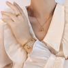 Stainless Steel 18k Gold Lovely Balloon Air Dog Collarbone Puppy Girl Necklace Bracelet Jewelry Set Spot