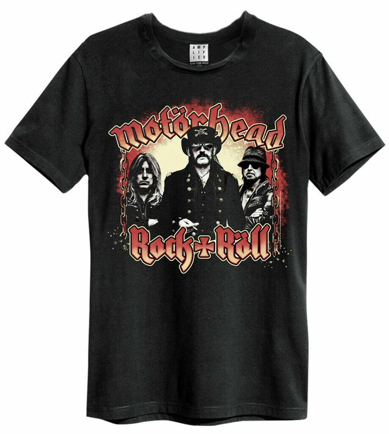 Amplified Motorhead Chains Mens Black 100% Cotton T-shirt Mens Tees Top Motorhead Classic Tee 100% Cotton T-shirt Mens Womens Tees Top S