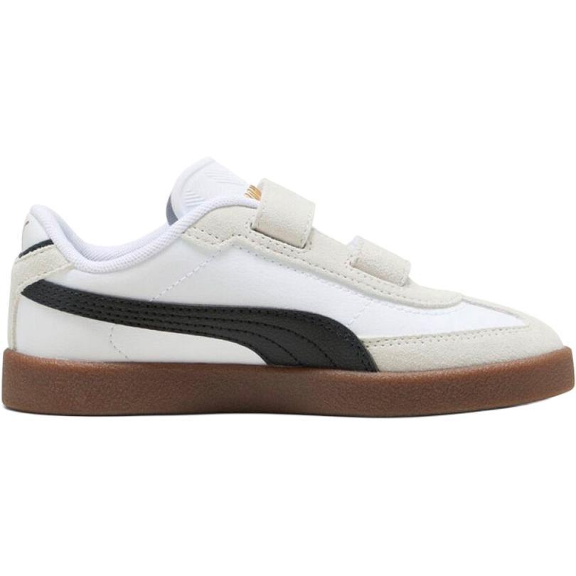 Puma Club II Era Low Top Kids' Skateboarding Shoes White Black Gold Kids' 402307-02