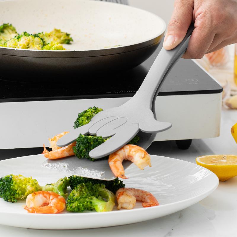 Steak Frying Spatula Clip Kitchen 2-in-1 Frying Spatula Food Clip Household Toast Omelette Clip Flip Spatula