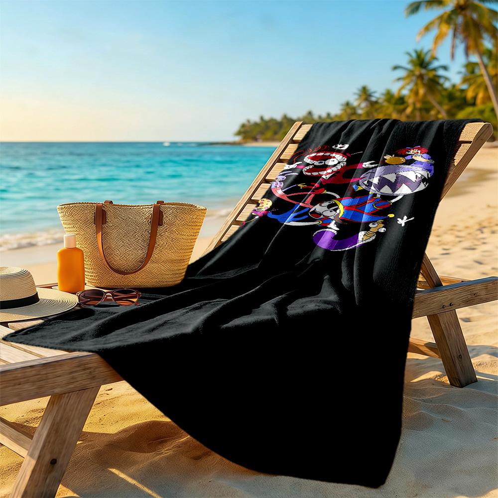 Digital Circus Beach Towel Soft Durable Quick-Dry Comfortable Lightweight Perfect for Traveling Yoga Camping and Swimming