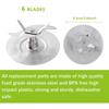 Replacement Ice Pick Blade O Sealing Ring Black Base 6-Blade 1200w Juicer Parts for Oster Pro 1200 Blender