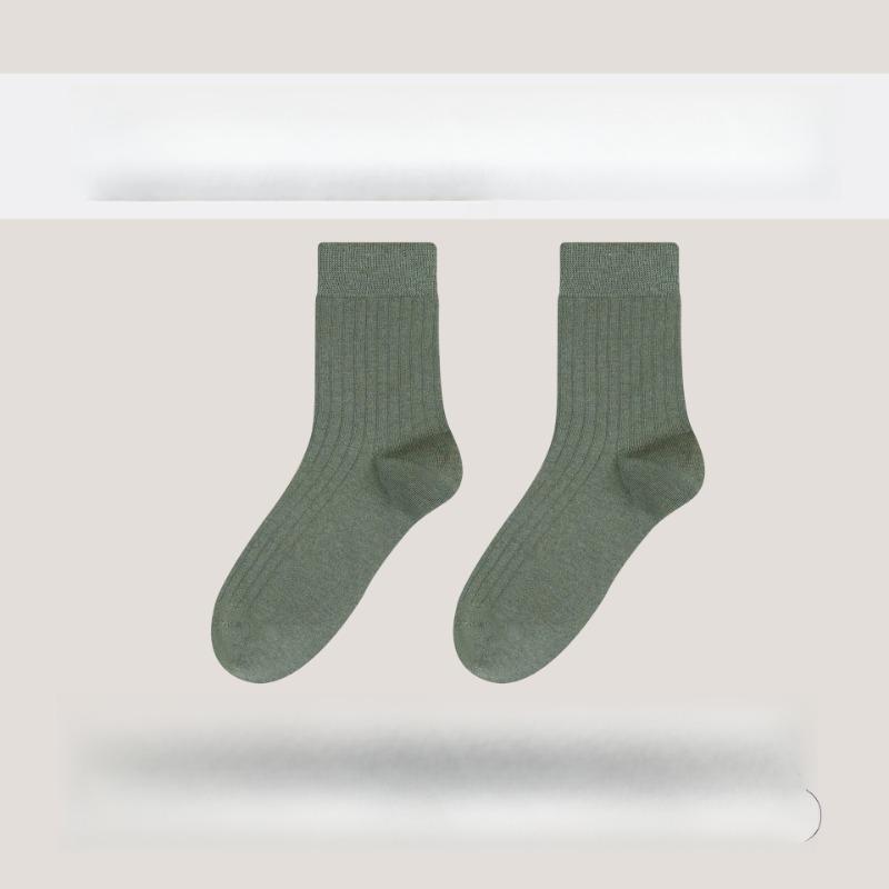 

Men s Autumn and Winter New Commercial Breathable Sweat Absorption Deodorant Solid Color Warm Socks 1 pair зелений