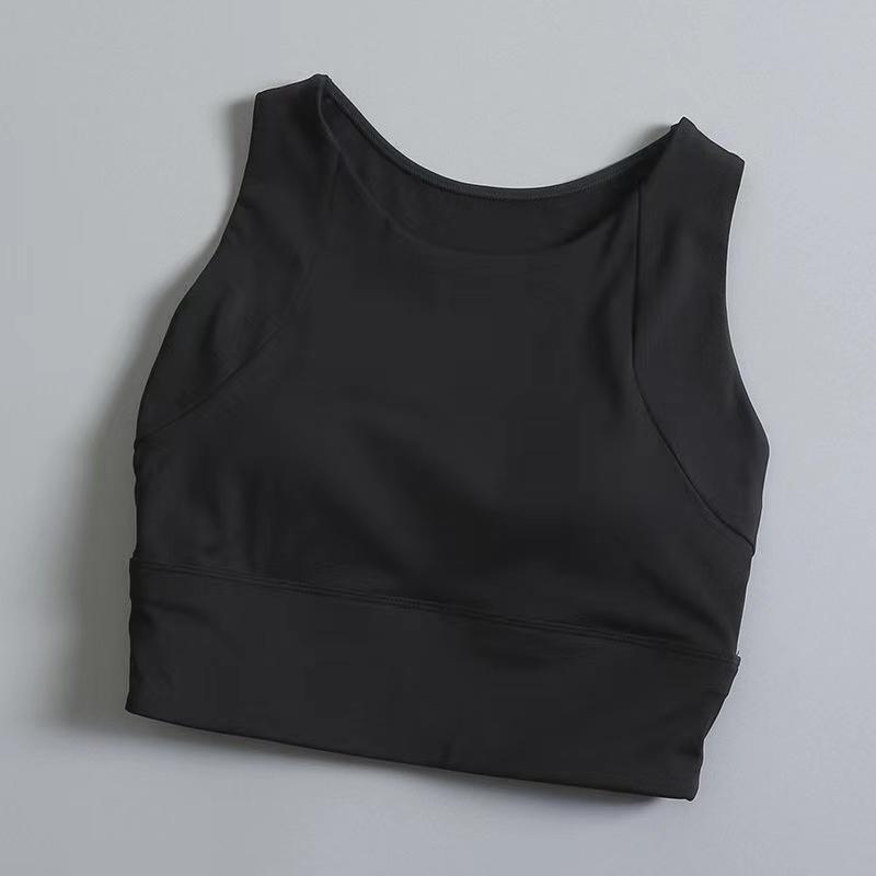 

Универсальный ударопрочный компактный спортивный жилет для бега, дышащий жилет для йоги с полной чашкой, спортивная одежда, летний новый фитнес-бюстгальтер XL чёрный