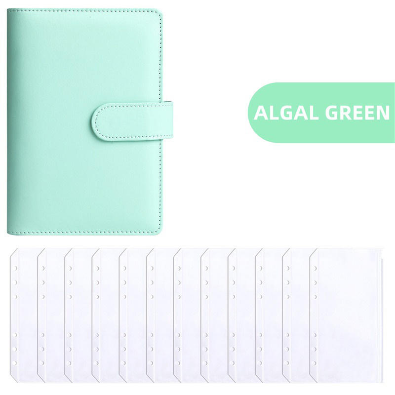 Raccoglitore economico A6 con 12 buste per contanti, raccoglitore per notebook in pelle PU colorata con 12 tasche per raccoglitore A6