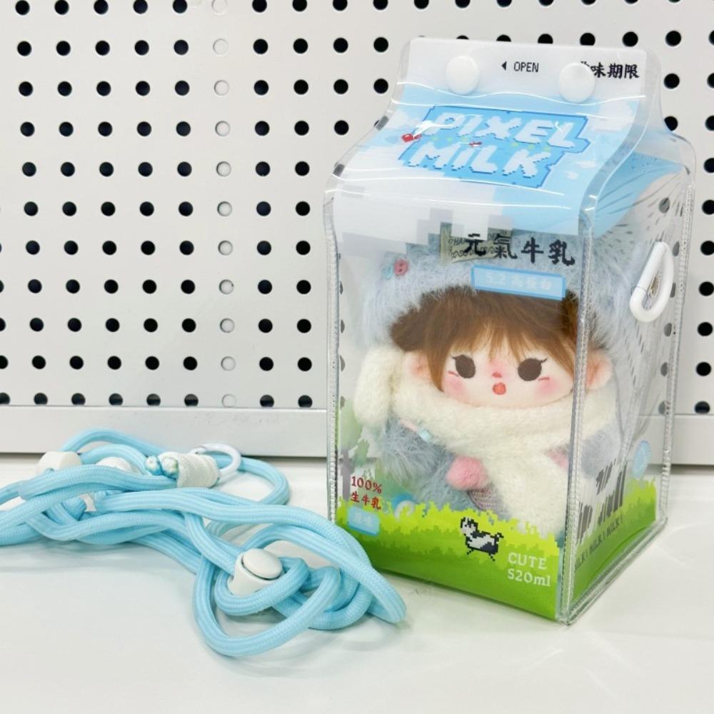 

Milk Carton Shape Doll Display Box with Lanyard Toy Organizer Box for 10cm Doll 10cm Doll With Lanyard синій