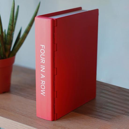 Four in A Row Board Game with Magnetic Closure Built-in Storage Travel Family Night Parties Book Shape 4 in A Row Strategy Board Game