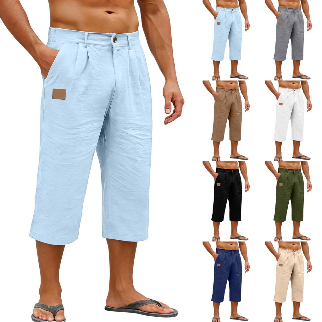 Men's Sports And Leisure Cropped Straight Leg Pants