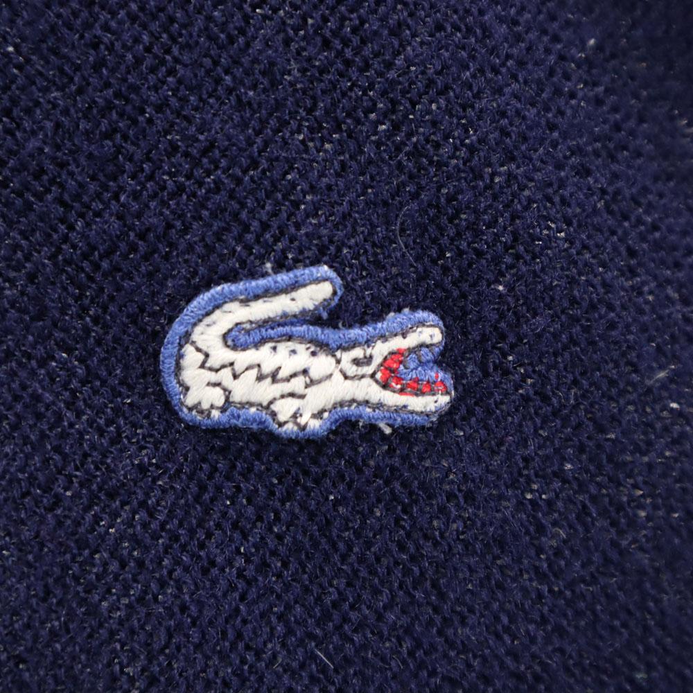 Lacoste 70s 80s Vintage Long Sleeve V Neck Knit Cardigan Navy Men's Used